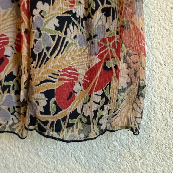 Y2K Vintage FREE PEOPLE Silk Skirt \\ Size 6 // Floral, low rise - Picture 3 of 9